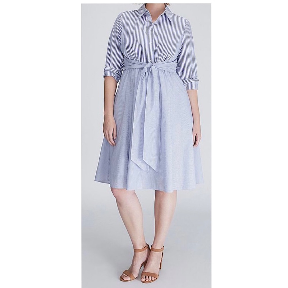 Collared Blue Striped Dress from Lane Bryant